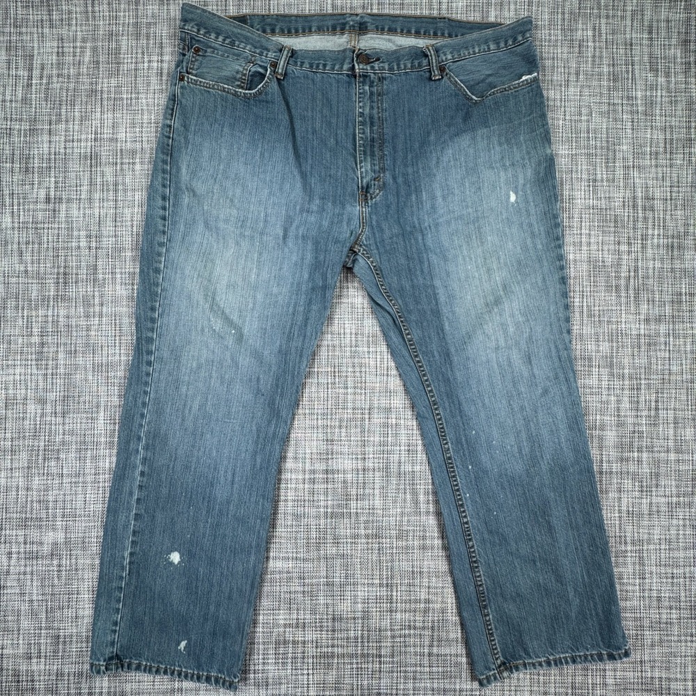 Levis Mens 42x30 Jeans 559 Relaxed Straight Blue Cotton Denim Distressed Zip Fly